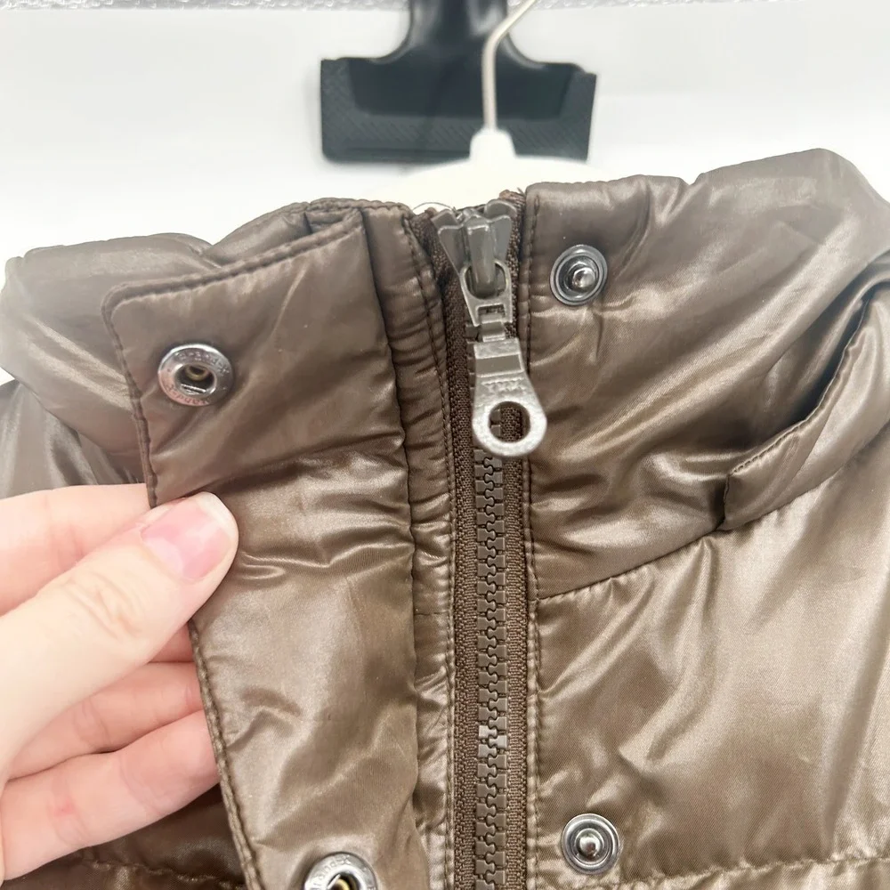 Uniqlo Women Bronze‎ Brown Quilted Down Collection Puffer Winter Coat Jacket M
